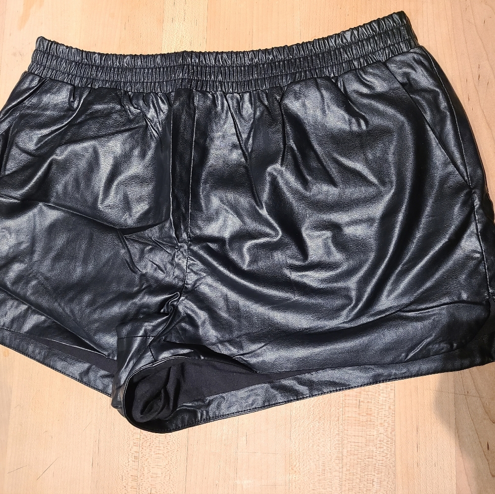 Top shop faux leather shorts